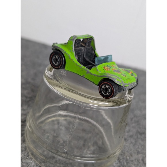 VINTAGE Hot Wheels Redline 1969 Green Dune Daddy w/ Flowers - Picture 2 of 6